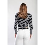 Top Din Tricot Cu Maneci Lungi, Gri