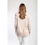 Top Lung Tricotat Cu Volane, Bej