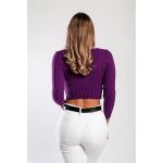Top Tricotat Cu Decolteu Rotund, Violet