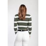 Top Tricotat Cu Imprimeu Cu Dungi, Verde Olive