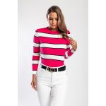 Top Tricotat Cu Imprimeu Dungi, Fucsia