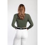 Top Tricotat Cu Maneci Lungi, Verde Masline