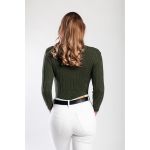 Top Tricotat Cu Maneci Lungi, Verde Masliniu