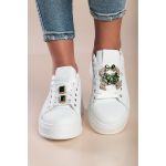 Adidasi La Moda Cu Detalii Decorative, Alb/Verde