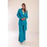 Set Elegant Blazer Si Pantalon, Albastru Petrol