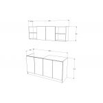 Set Bucatarie Sena, Stejar Bronz/Alb, L 160 cm