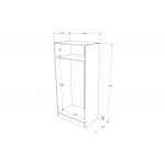 Dulap Remi, 2 Usi, Stejar Wotan, 80 x 51 x 170 cm