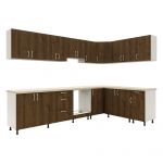 Corp Baza Karo, 1 Sertar, 1 Usa, Stejar Bronz/Alb, 40 x 50 x 80 cm
