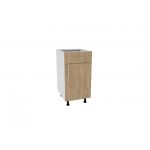 Corp Baza Karo, 1 Sertar, 1 Usa, Lemn Natural/Alb, 40 x 50 x 80 cm