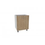 Corp Baza Karo, 2 Usi, Lemn Natural/Alb, 60 x 50 x 80 cm