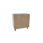 Corp Baza Karo, 2 Usi, Lemn Natural/Alb, 80 x 50 x 80 cm