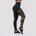 Colanți pentru femei Intense Gold Print Black - NEBBIA