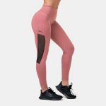 Colanți pentru femei Mesh High Waist Old Rose - NEBBIA