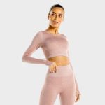 Top Sport Marl Seamless Crop Top Rose Gold - SQUATWOLF