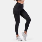 Colanți pentru femei Active High Waist Smart Pocket Black - NEBBIA