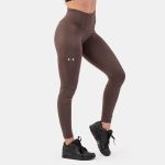 Colanți pentru femei Classic High Waist Performance Brown- NEBBIA