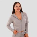 Hanorac pentru femei Zip-up TRN Grey - GymBeam