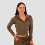 Hanorac pentru femei Zip-up TRN Olive - GymBeam