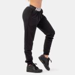 Pantaloni pentru femei Mid-Waist Black - NEBBIA