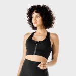 Sutien sport Zip Up Black - SQUATWOLF