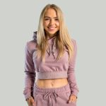 Hanorac pentru femei Essential Cropped Hoodie Mauve - STRIX