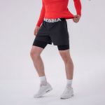Pantaloni scurți pentru bărbați Double-Layer Black - NEBBIA
