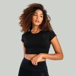 Tricou pentru femei Essential Crop Top Black - STRIX