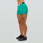 Pantaloni scurți cu talie înaltă pentru femei Glute Pump Green - NEBBIA