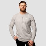 Tricou cu mânecă lungă Basic Grey - GymBeam