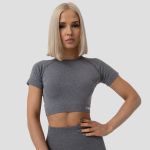 Tricou pentru femei FLO Crop Top Grey - GymBeam