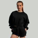 Hanorac pentru femei Lunar Cropped Black - STRIX
