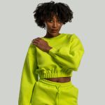 Hanorac pentru femei Lunar Cropped Chartreuse - STRIX