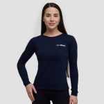 Top cu mânecă lungă pentru femei Basic Navy - GymBeam