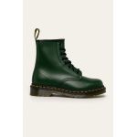 Dr. Martens bocanci de piele 1460 culoarea verde, cu toc plat 11822207