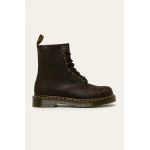Dr. Martens bocanci de piele 1460 femei, culoarea maro, cu toc plat 11822203