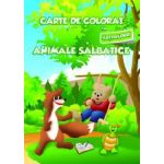 Carte de colorat cu abtibilduri - Animale salbatice