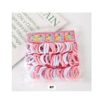 En-gros Set 6 elastice pentru par, material textil, Alb+Roz