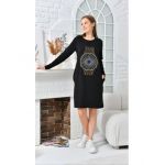 Rochie bumbac cu buzubare si imprimeu in fata, en-gross
