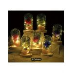 Trandafir criogenat artificial in cupola 15 cm cu lumina led engros