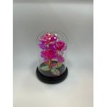 Trandafir de sticla artificial in cupola cu lumina led