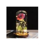 Trandafiri criogenat Mov in cupola 21 cm cu lumina led engros