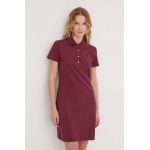 Lacoste rochie culoarea bordo, mini, drept