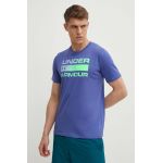 Under Armour tricou barbati, culoarea negru, cu imprimeu