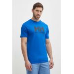 Helly Hansen tricou din bumbac barbati, culoarea alb, cu imprimeu