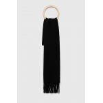 Moschino esarfa de lana culoarea negru, neted