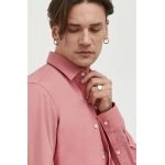 HUGO cămașă bărbați, culoarea roz, cu guler clasic, slim 50289499