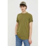 G-Star Raw tricou din bumbac culoarea verde, neted