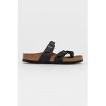 Birkenstock șlapi de piele femei, culoarea negru, cu toc plat 171481-Schwarz
