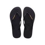 Havaianas șlapi SLIM LOGO femei, culoarea negru, cu toc plat 4119875.1924
