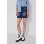 Lee Cooper Fustă jeans culoarea albastru marin, mini, model drept